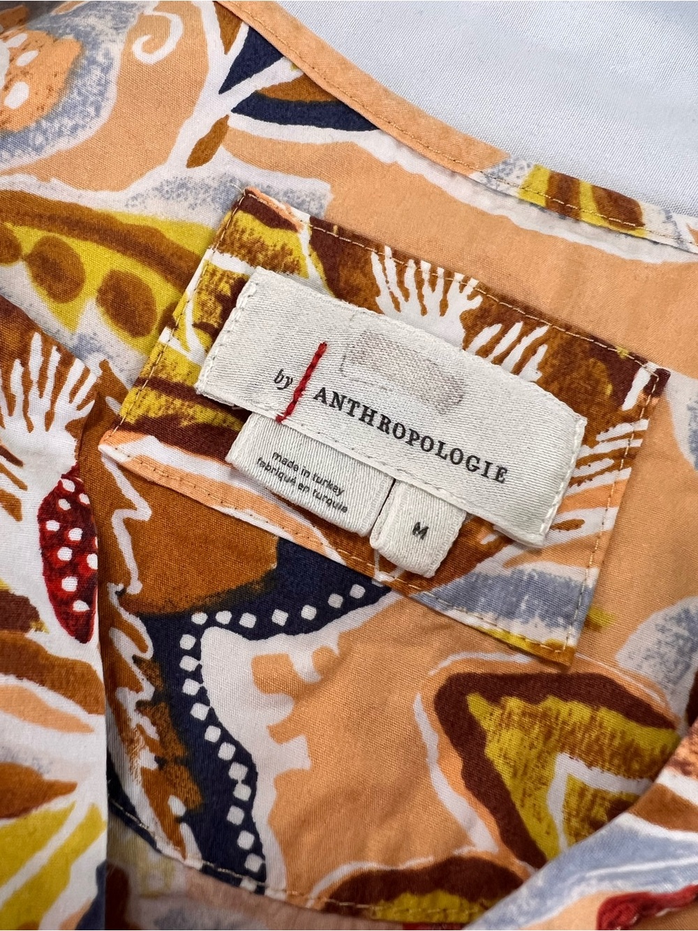 Anthropologie Somerset Mini Dress Women’s Medium Tiered Floral Orange B4 - Picture 7 of 7